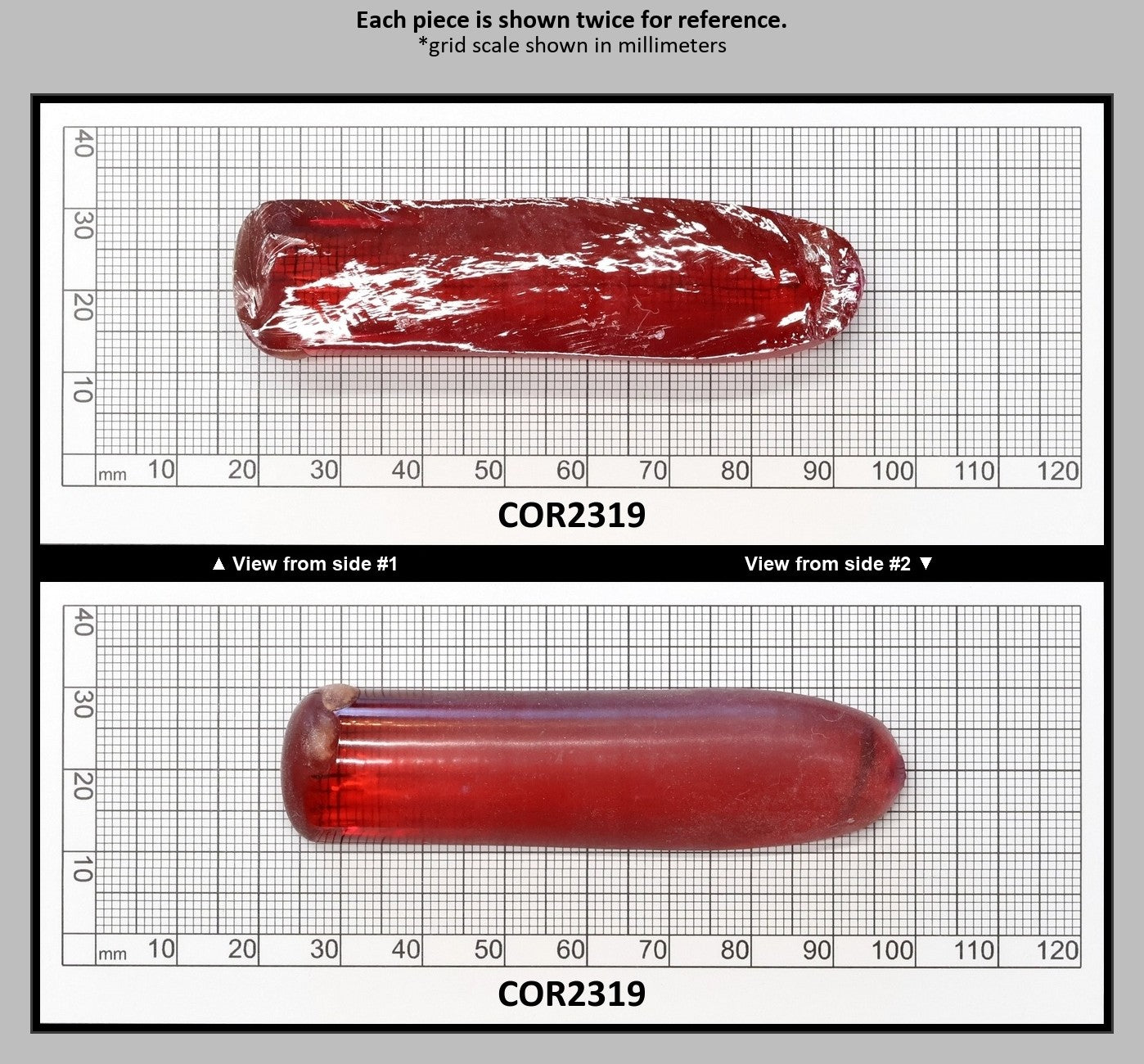 Padparadscha #57SP Lab Created Corundum Sapphire Faceting Rough for Gem Cutting - Various Sizes - Split Boule : COR2319