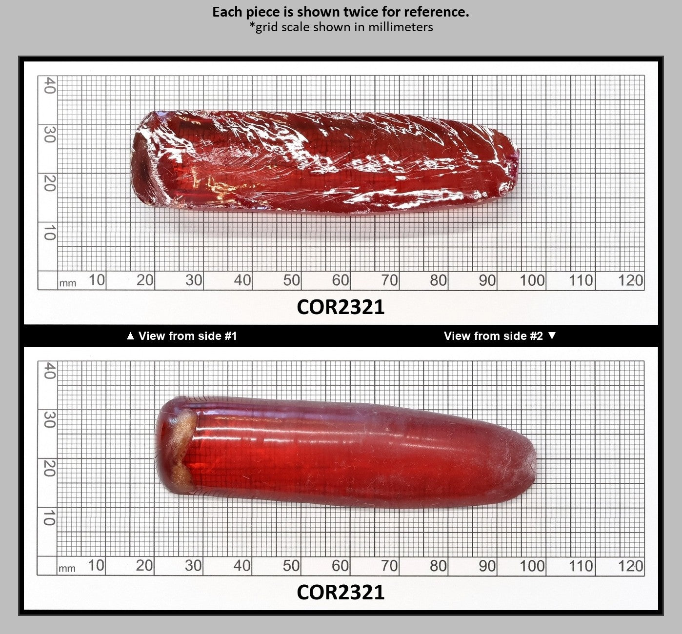 Padparadscha #57SP Lab Created Corundum Sapphire Faceting Rough for Gem Cutting - Various Sizes - Split Boule : COR2321