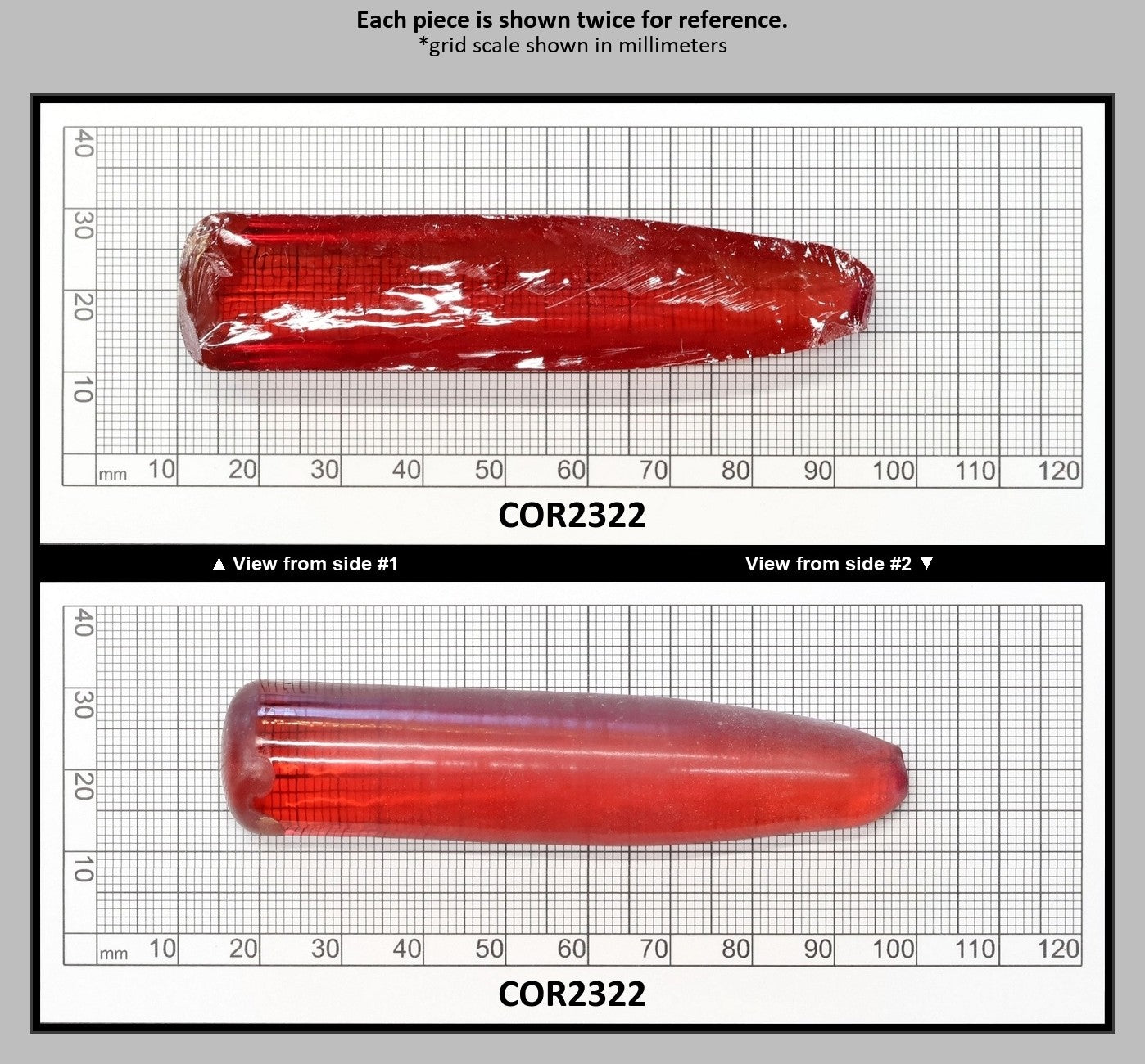 Padparadscha #57SP Lab Created Corundum Sapphire Faceting Rough for Gem Cutting - Various Sizes - Split Boule : COR2322
