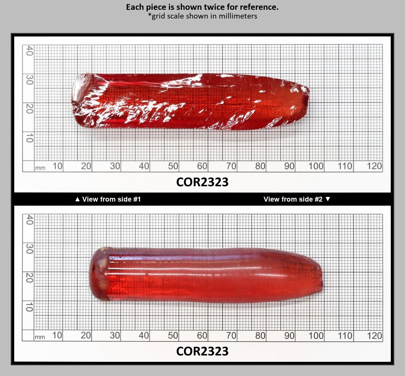 Padparadscha #57SP Lab Created Corundum Sapphire Faceting Rough for Gem Cutting - Various Sizes - Split Boule : COR2323