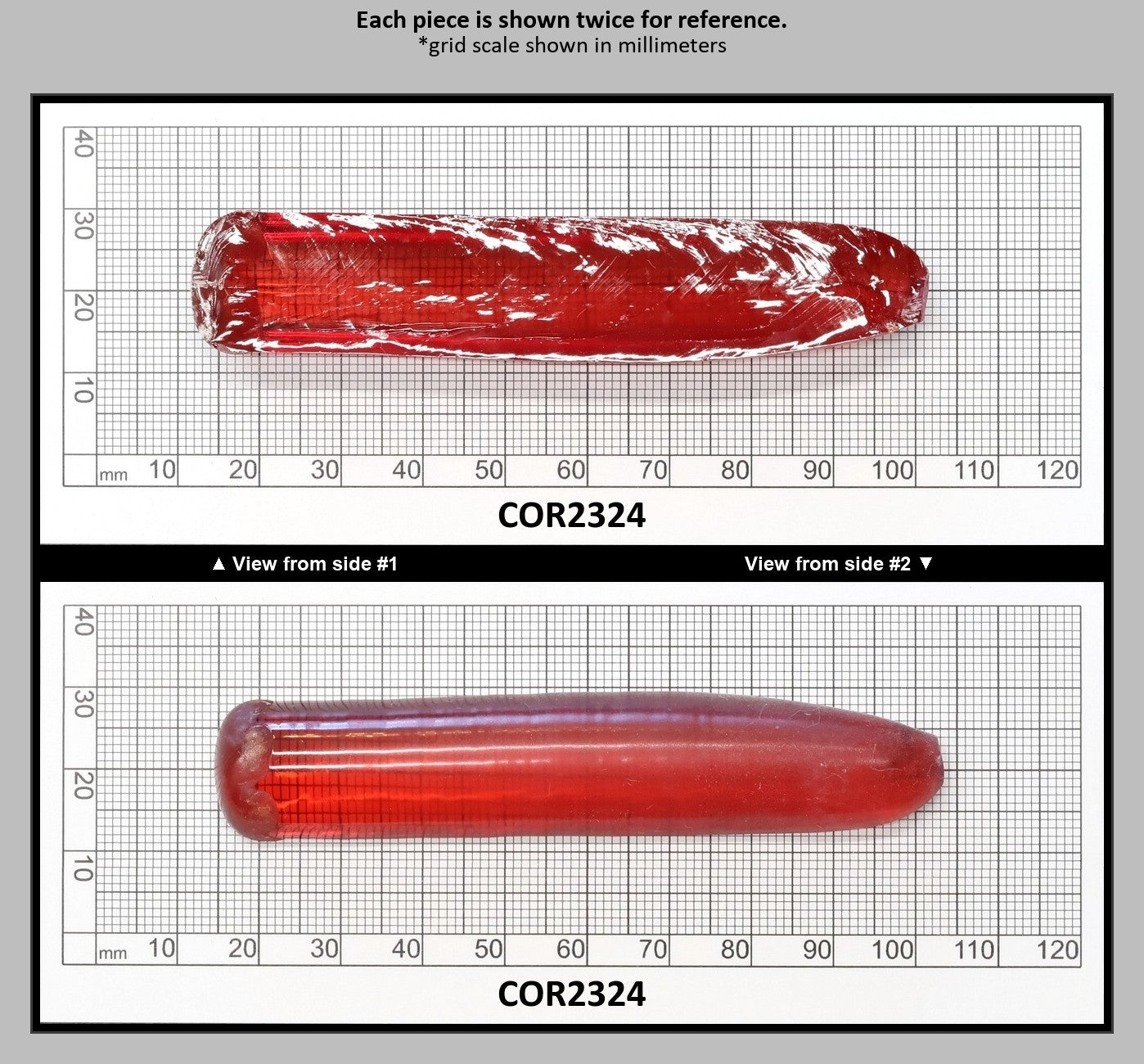 Padparadscha #57SP Lab Created Corundum Sapphire Faceting Rough for Gem Cutting - Various Sizes - Split Boule : COR2324