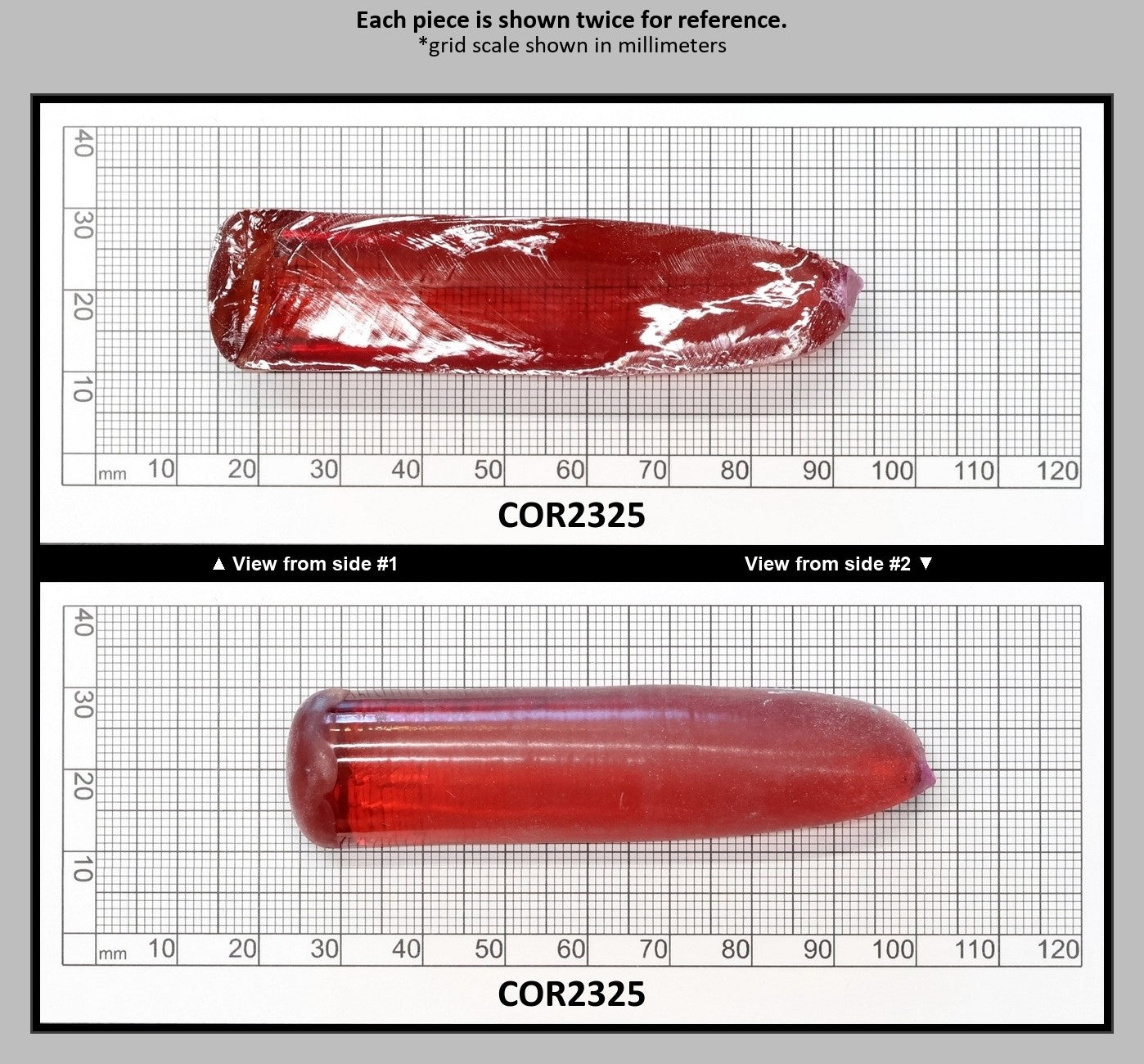 Padparadscha #57SP Lab Created Corundum Sapphire Faceting Rough for Gem Cutting - Various Sizes - Split Boule : COR2325