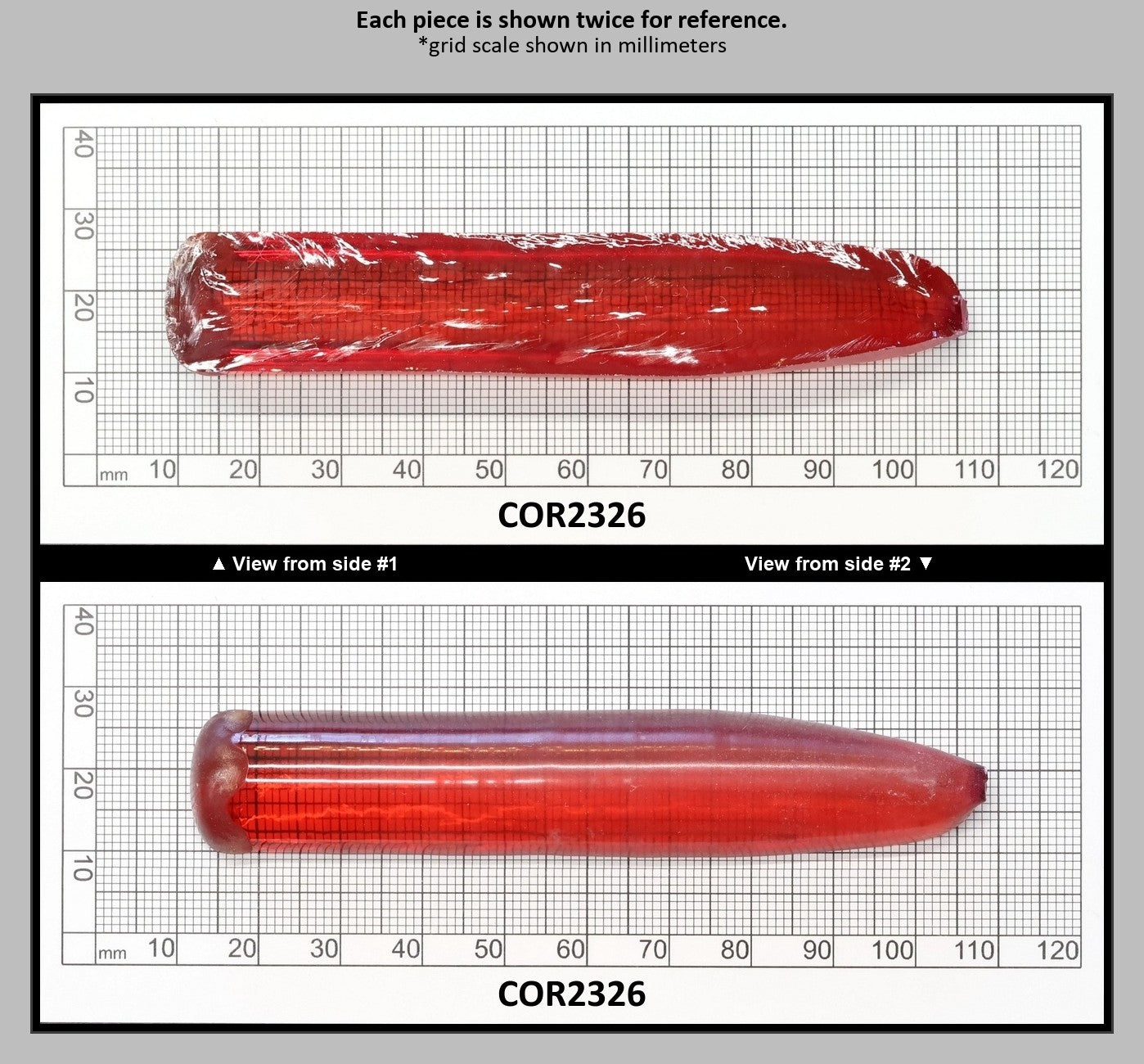 Padparadscha #57SP Lab Created Corundum Sapphire Faceting Rough for Gem Cutting - Various Sizes - Split Boule : COR2326