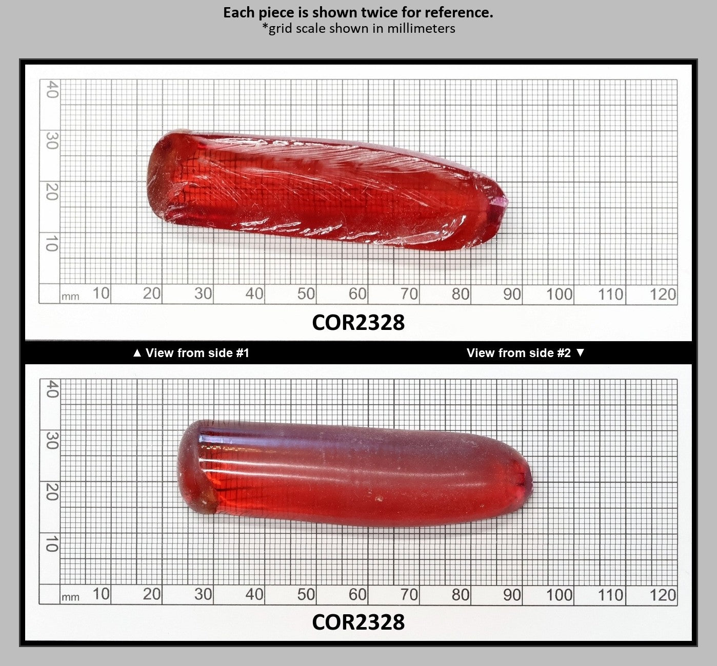 Padparadscha #57SP Lab Created Corundum Sapphire Faceting Rough for Gem Cutting - Various Sizes - Split Boule : COR2328
