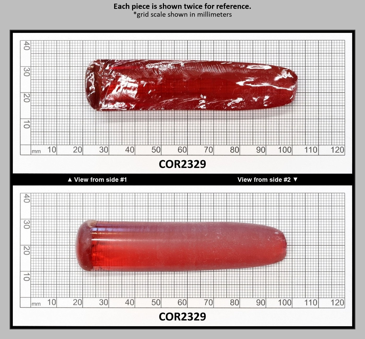 Padparadscha #57SP Lab Created Corundum Sapphire Faceting Rough for Gem Cutting - Various Sizes - Split Boule : COR2329