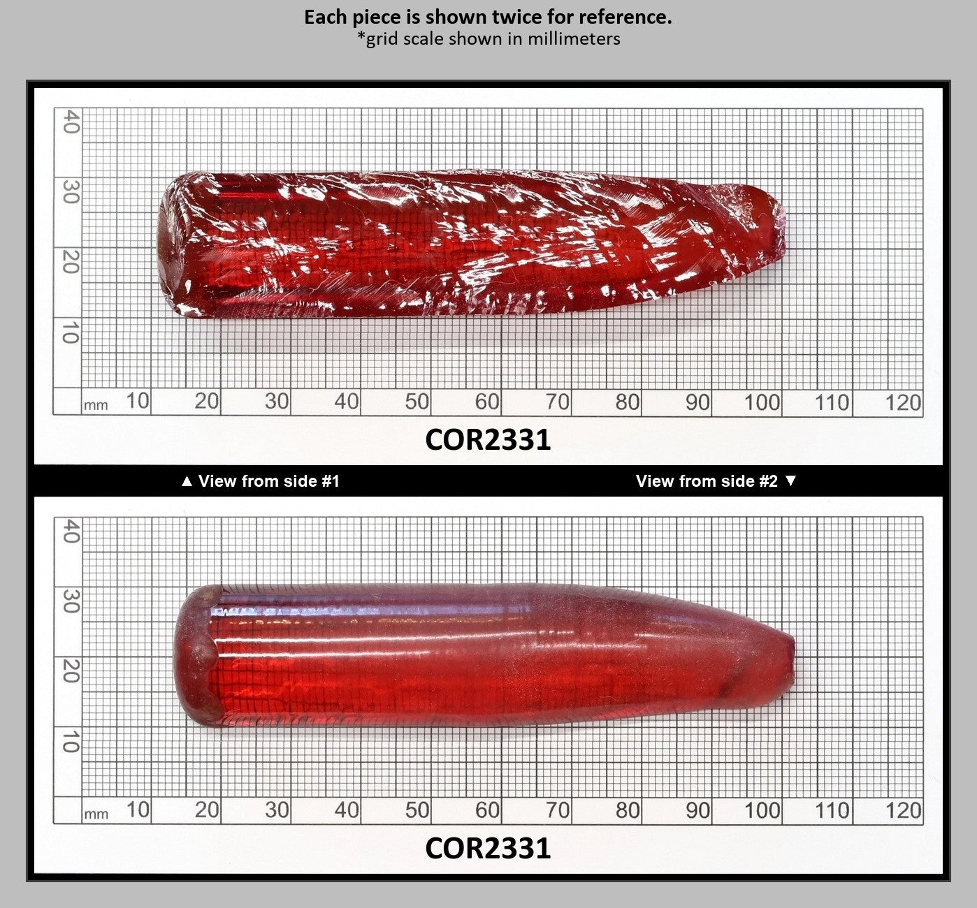 Padparadscha #57SP Lab Created Corundum Sapphire Faceting Rough for Gem Cutting - Various Sizes - Split Boule : COR2331