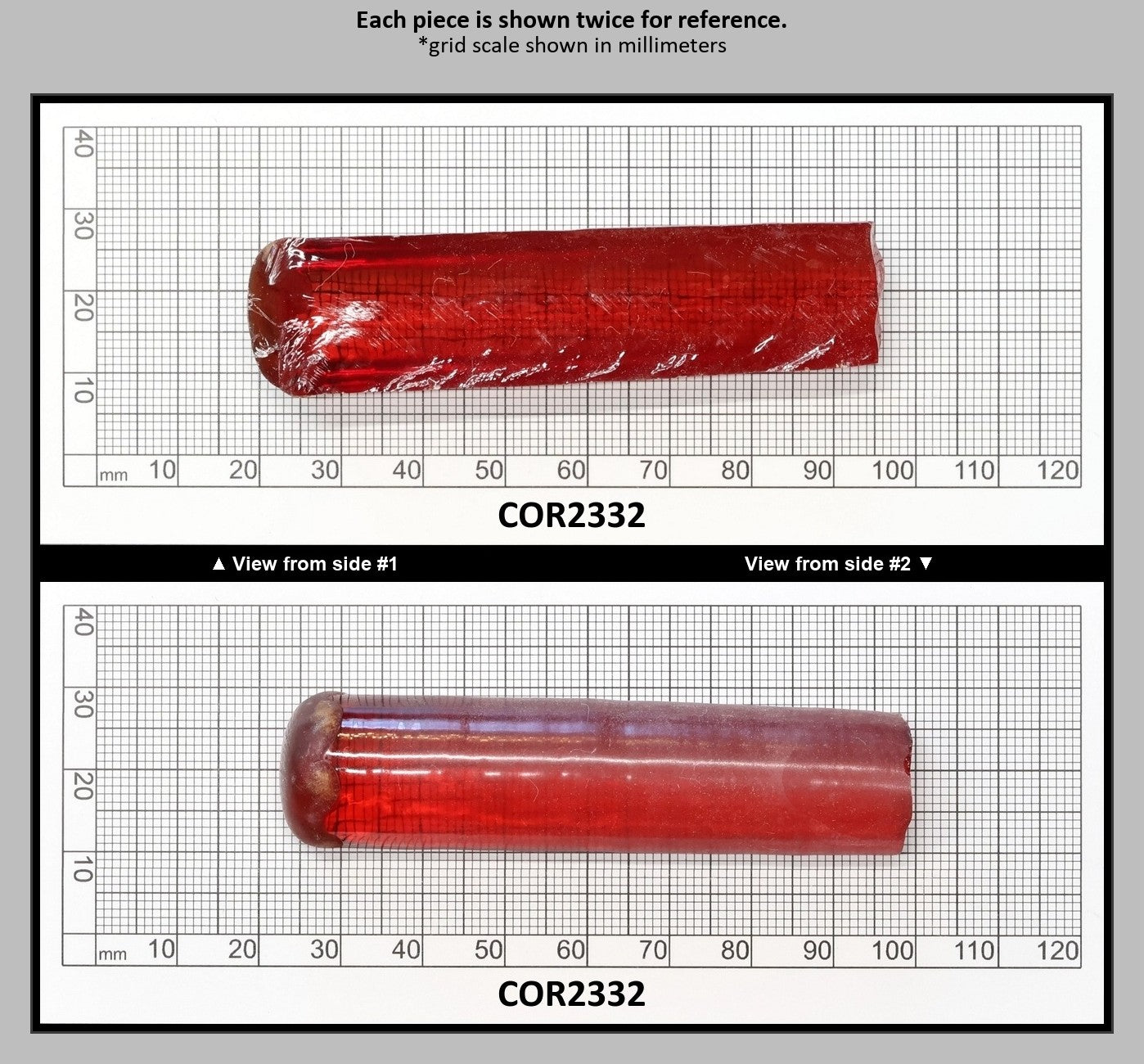 Padparadscha #57SP Lab Created Corundum Sapphire Faceting Rough for Gem Cutting - Various Sizes - Split Boule : COR2332