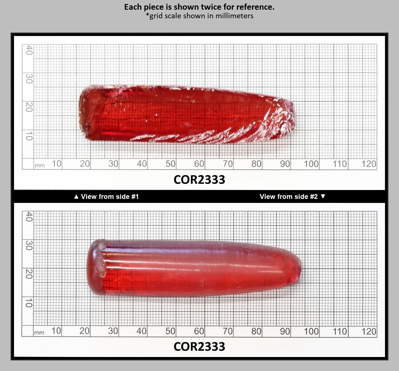Padparadscha #57SP Lab Created Corundum Sapphire Faceting Rough for Gem Cutting - Various Sizes - Split Boule : COR2333