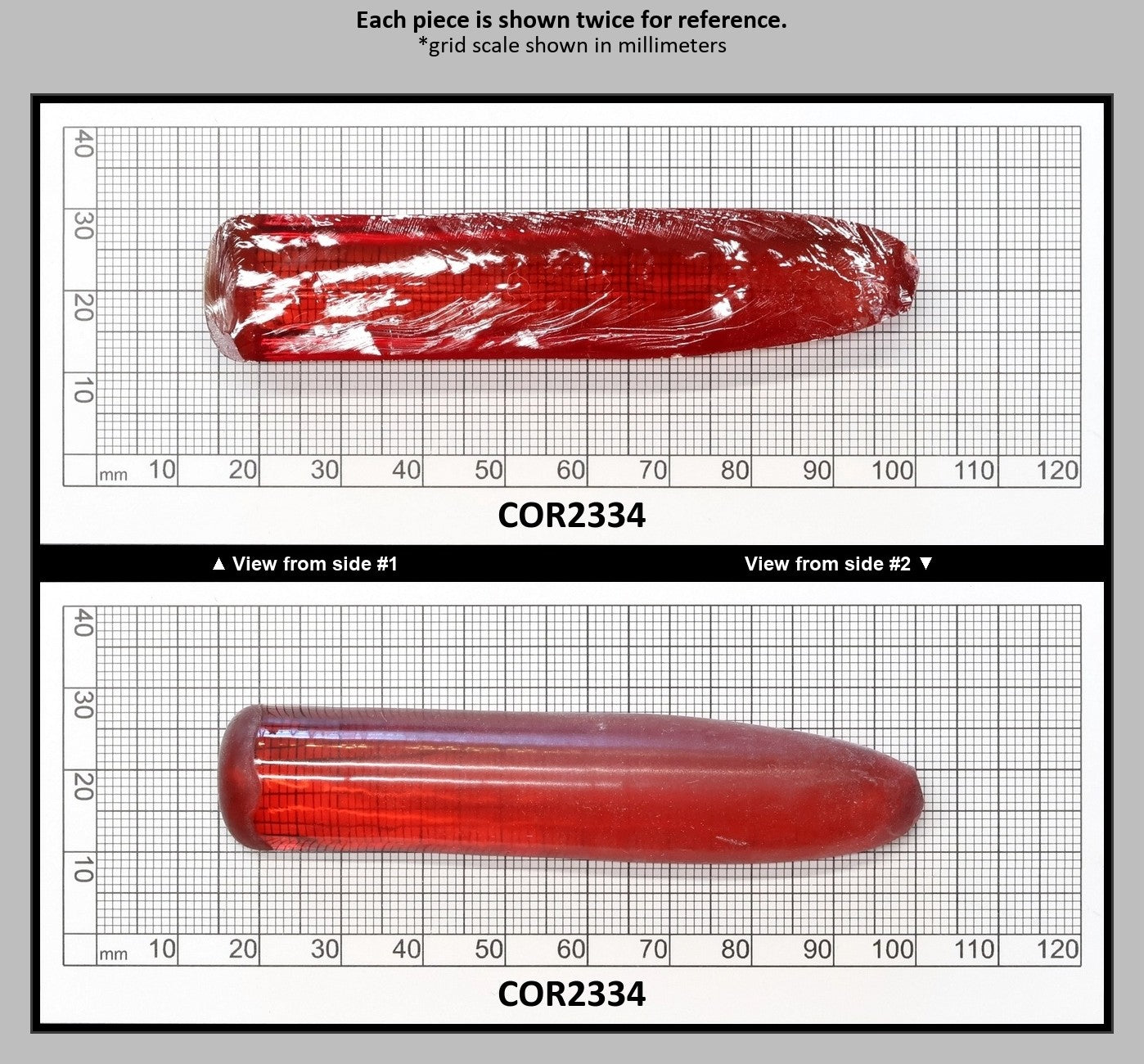 Padparadscha #57SP Lab Created Corundum Sapphire Faceting Rough for Gem Cutting - Various Sizes - Split Boule : COR2334