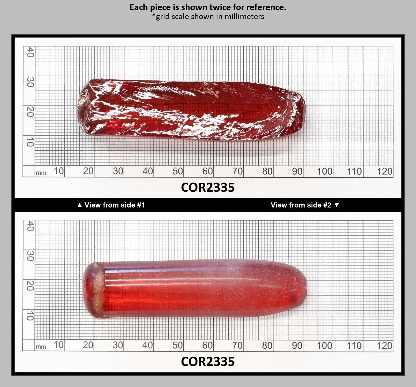 Padparadscha #57SP Lab Created Corundum Sapphire Faceting Rough for Gem Cutting - Various Sizes - Split Boule : COR2335
