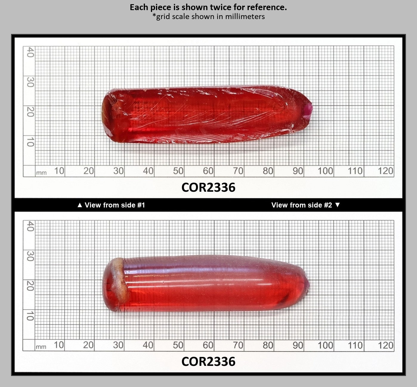 Padparadscha #57SP Lab Created Corundum Sapphire Faceting Rough for Gem Cutting - Various Sizes - Split Boule : COR2336