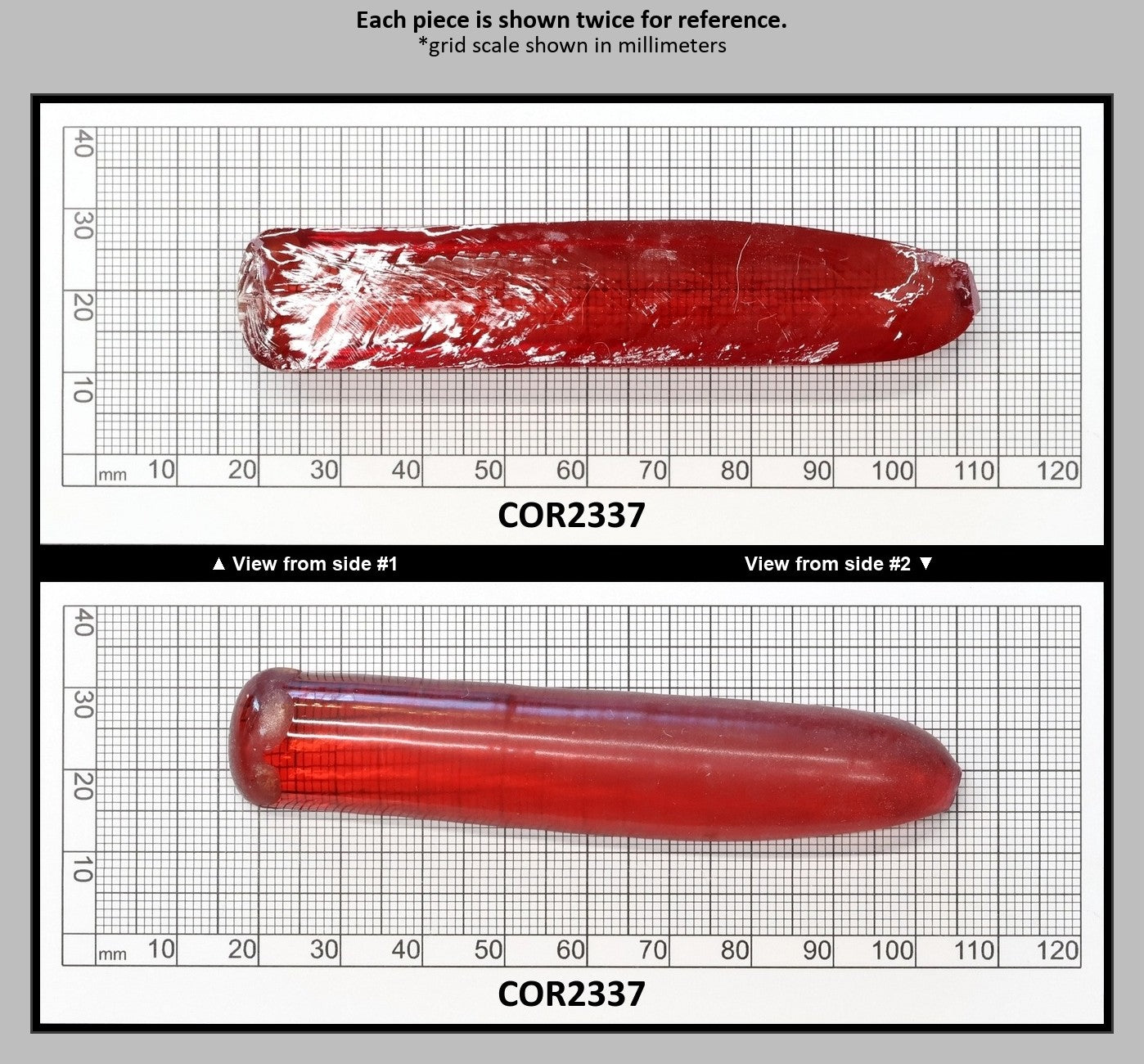 Padparadscha #57SP Lab Created Corundum Sapphire Faceting Rough for Gem Cutting - Various Sizes - Split Boule : COR2337