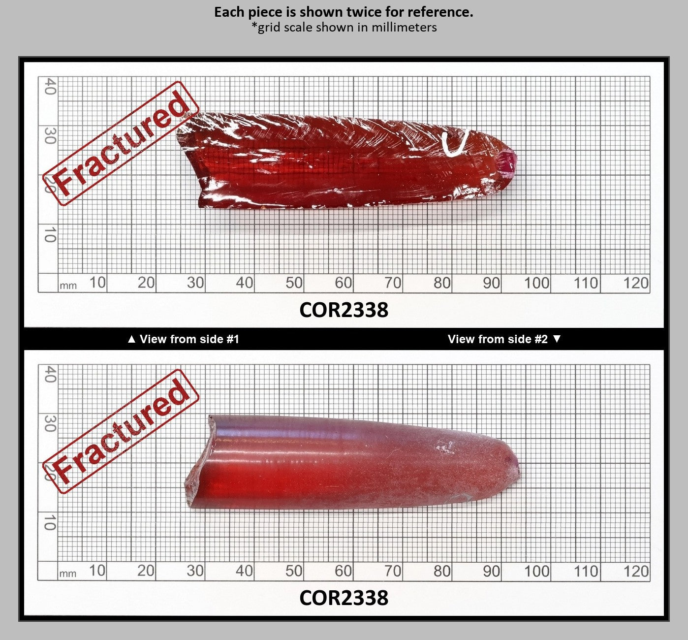 Padparadscha #57SP Lab Created Corundum Sapphire Faceting Rough for Gem Cutting - Various Sizes - Split Boule : COR2338