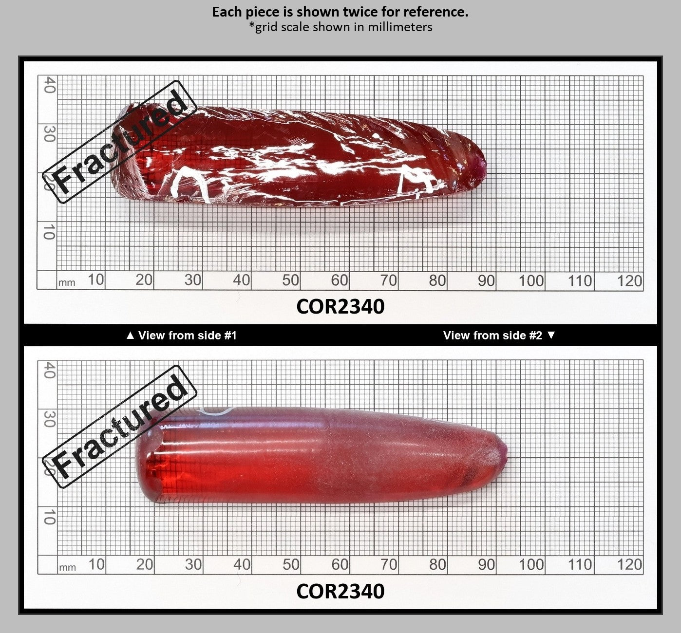 Padparadscha #57SP Lab Created Corundum Sapphire Faceting Rough for Gem Cutting - Various Sizes - Split Boule : COR2340