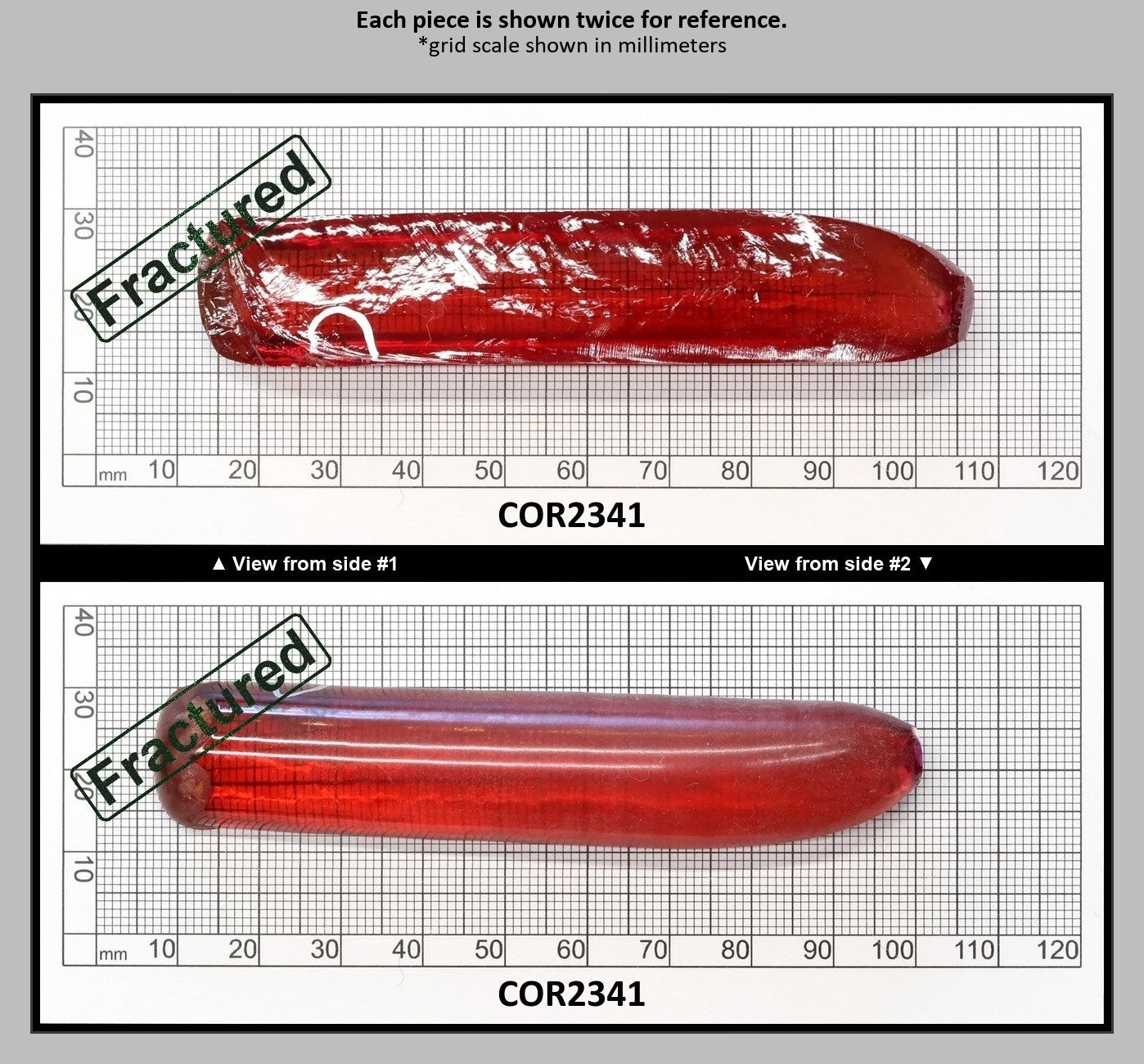 Padparadscha #57SP Lab Created Corundum Sapphire Faceting Rough for Gem Cutting - Various Sizes - Split Boule : COR2341