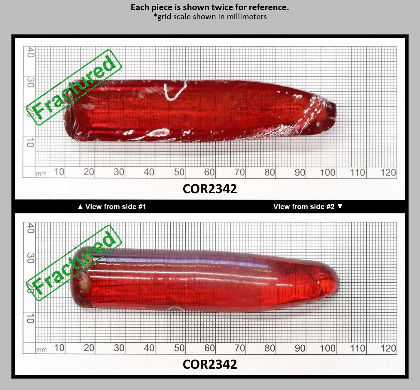 Padparadscha #57SP Lab Created Corundum Sapphire Faceting Rough for Gem Cutting - Various Sizes - Split Boule : COR2342