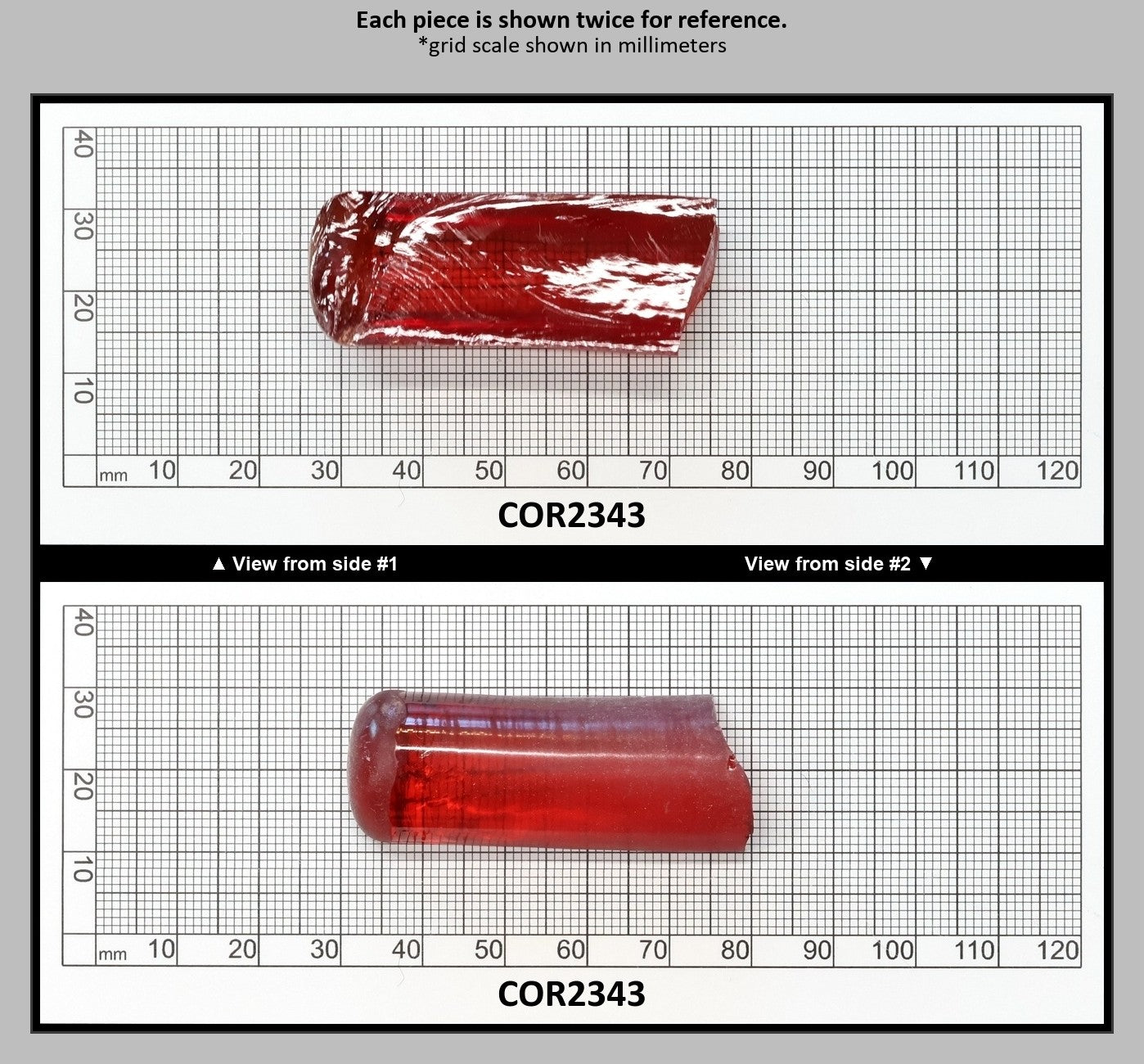 Padparadscha #57SP Lab Created Corundum Sapphire Faceting Rough for Gem Cutting - Various Sizes - Split Boule : COR2343