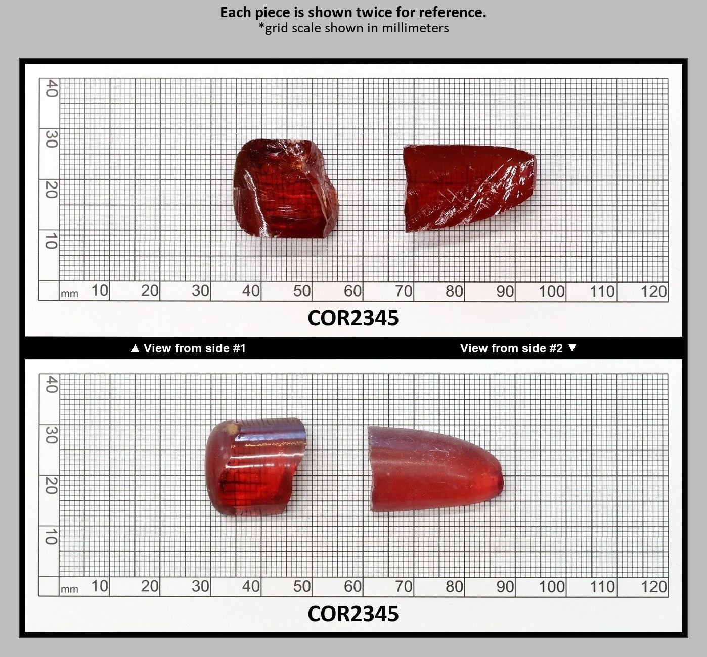 Padparadscha #57SP Lab Created Corundum Sapphire Faceting Rough for Gem Cutting - Various Sizes - Split Boule : COR2345