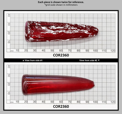 Padparadscha Red #59 Lab Created Corundum Sapphire Faceting Rough for Gem Cutting - Various Sizes - Split Boule : COR2360