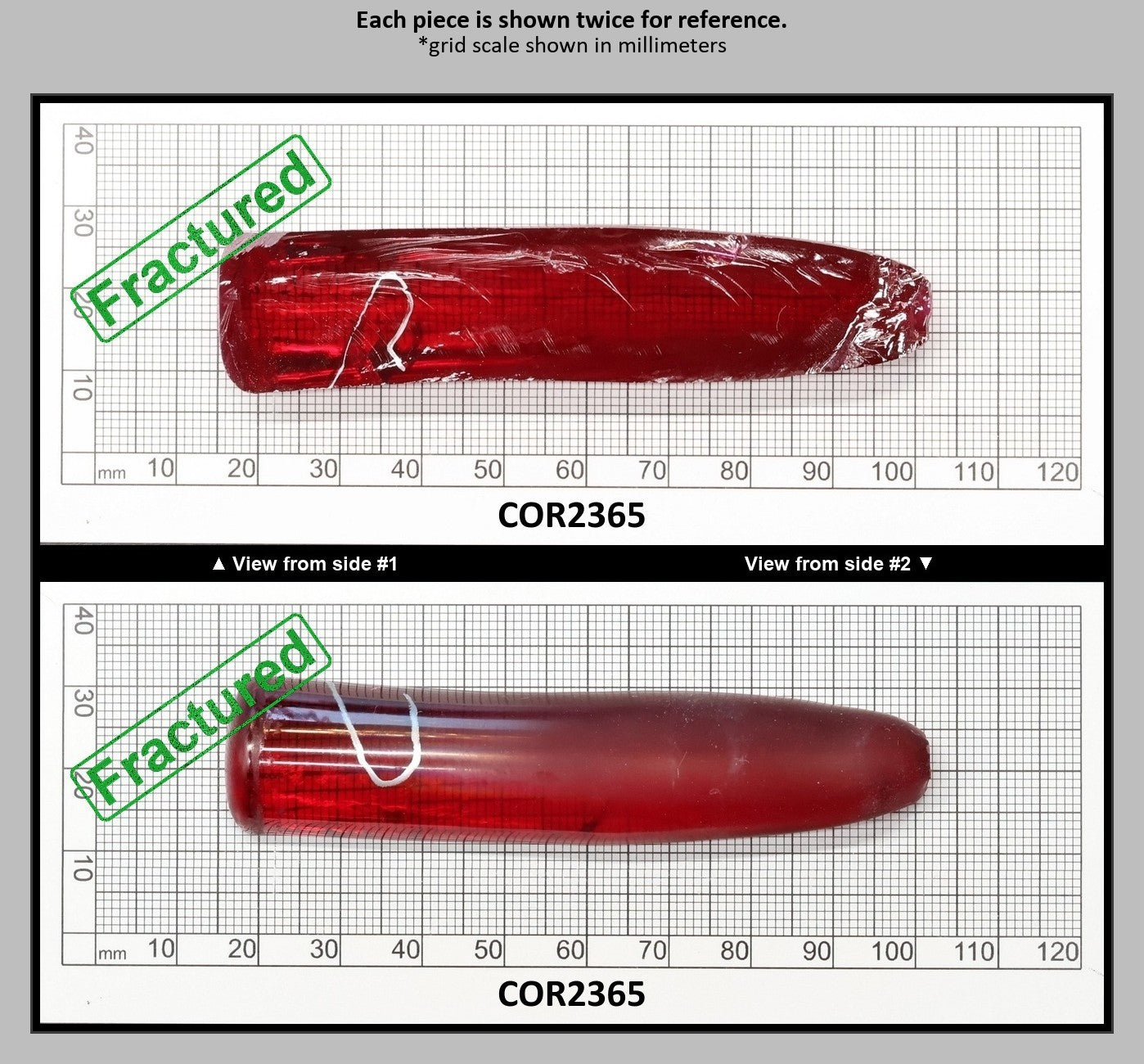 Padparadscha Red #59 Lab Created Corundum Sapphire Faceting Rough for Gem Cutting - Various Sizes - Split Boule : COR2365
