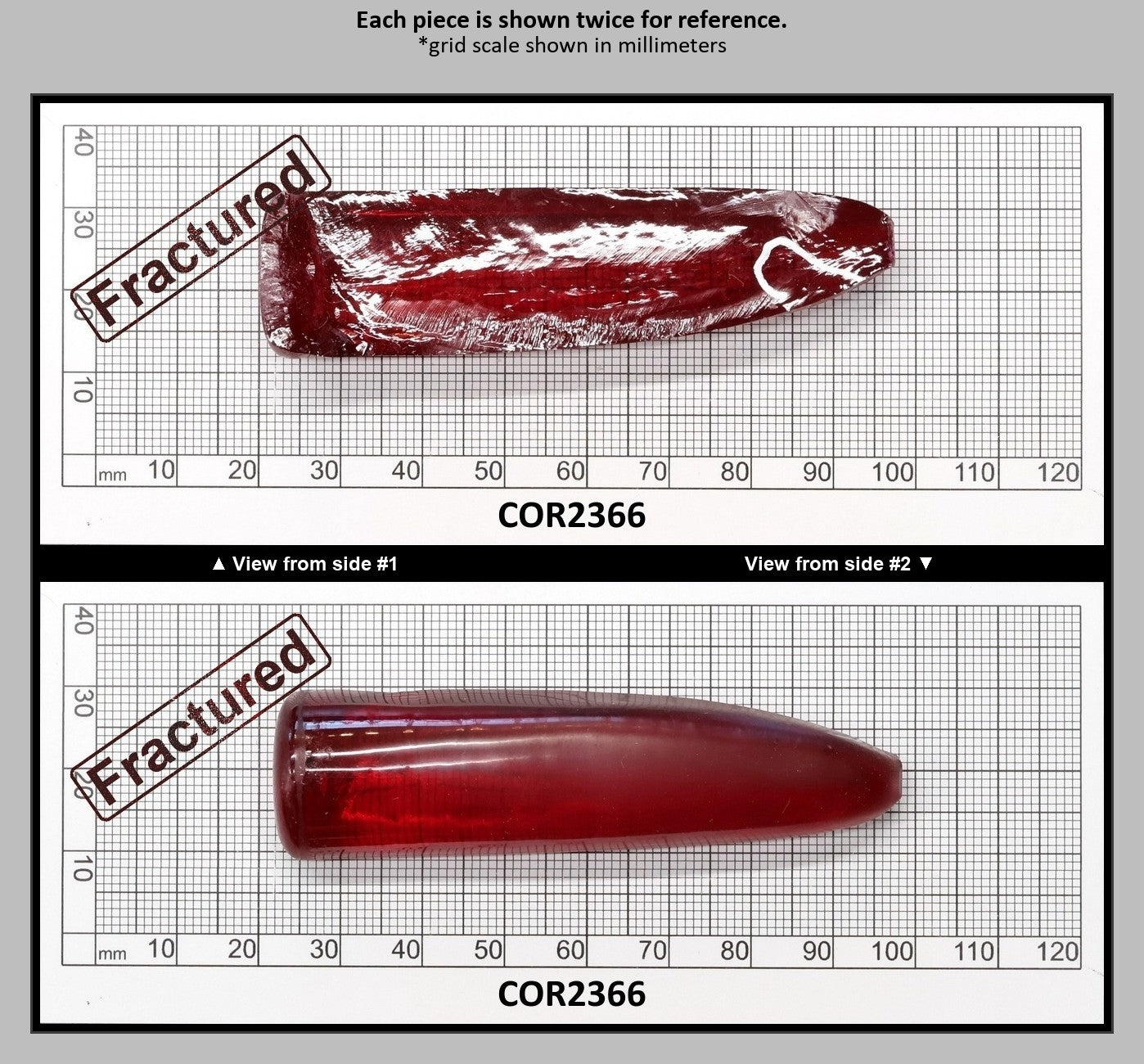 Padparadscha Red #59 Lab Created Corundum Sapphire Faceting Rough for Gem Cutting - Various Sizes - Split Boule : COR2366