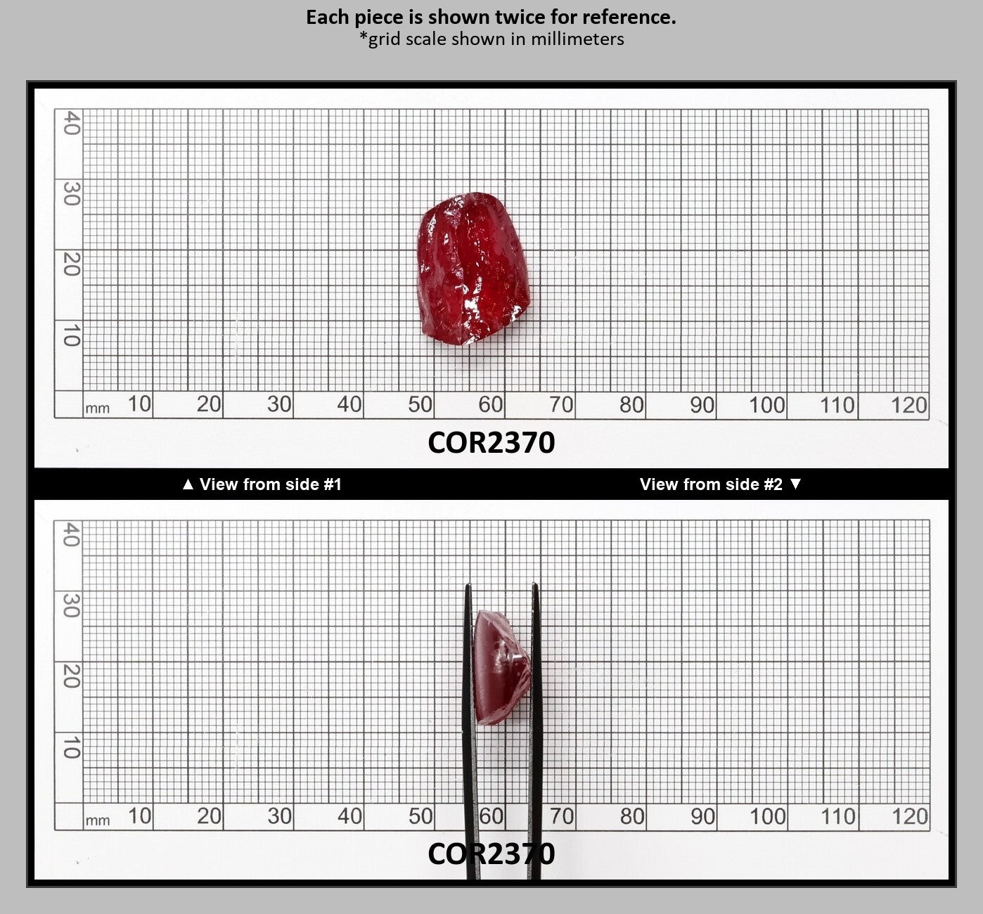 Padparadscha Red #59 Lab Created Corundum Sapphire Faceting Rough for Gem Cutting - Various Sizes - Split Boule : COR2370