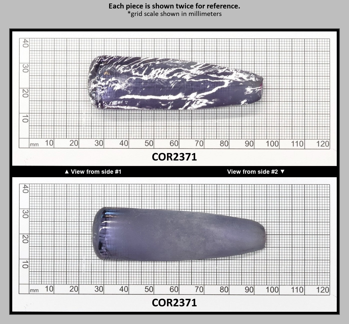 Alexandrite #45 Colored Lab Created Corundum Sapphire Faceting Rough for Gem Cutting - Various Sizes - Split Boule : COR2371