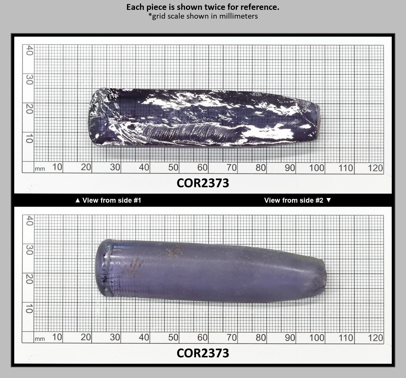 Alexandrite #45 Colored Lab Created Corundum Sapphire Faceting Rough for Gem Cutting - Various Sizes - Split Boule : COR2373