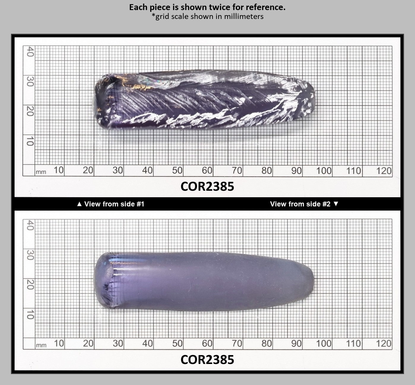Alexandrite #45 Colored Lab Created Corundum Sapphire Faceting Rough for Gem Cutting - Various Sizes - Split Boule : COR2385