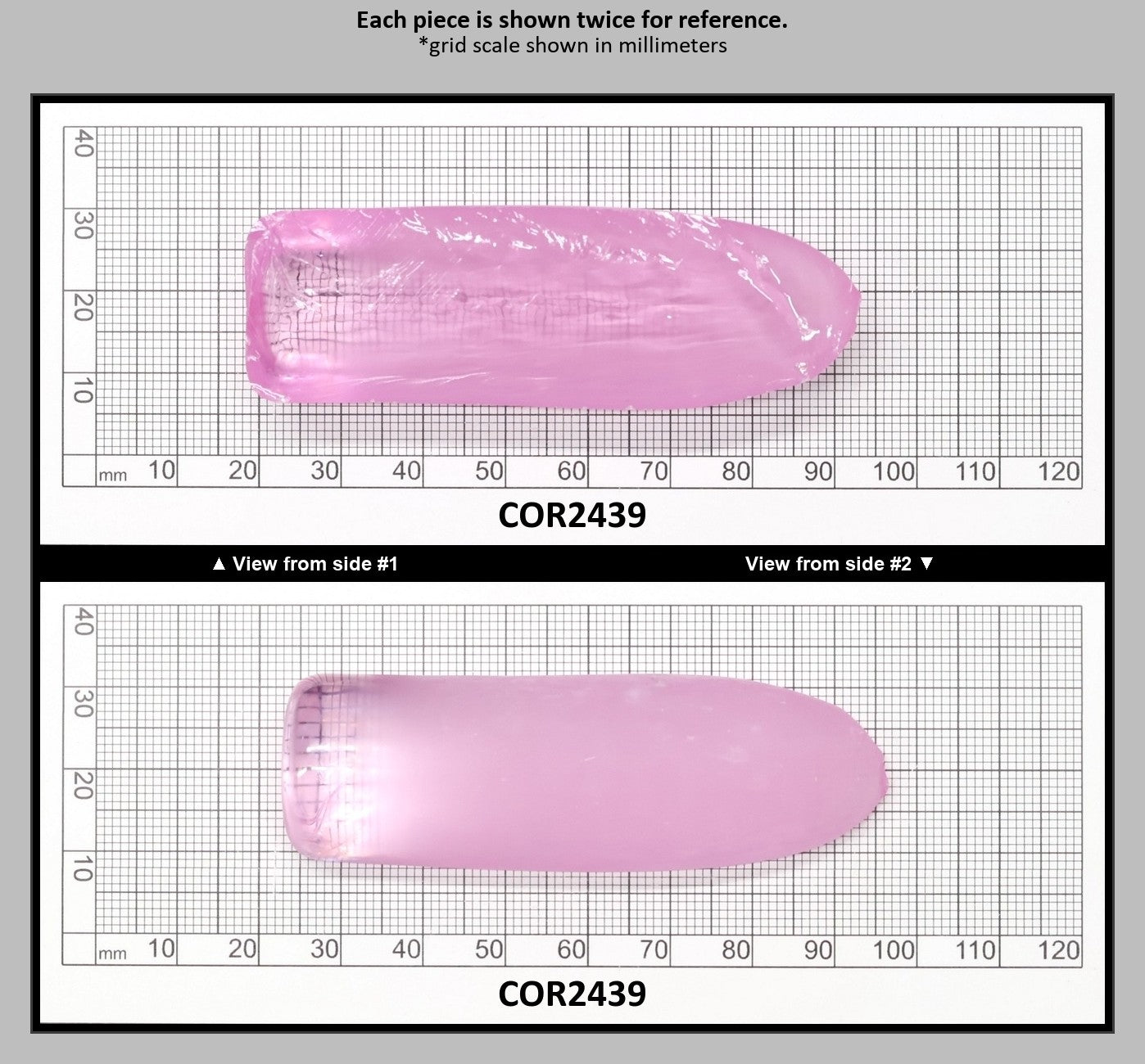 Djeva Very Light Pink #1 Lab Created Corundum Sapphire Faceting Rough for Gem Cutting - DISCONTINUED - Various Sizes - Split Boule : COR2439