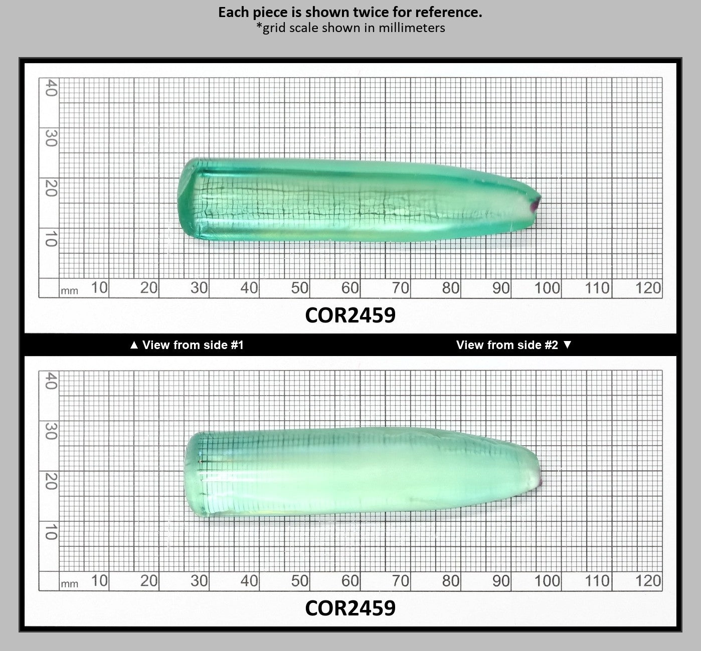 Light Green #73 Lab Created Corundum Sapphire Faceting Rough for Gem Cutting - Various Sizes - Split Boule : COR2459