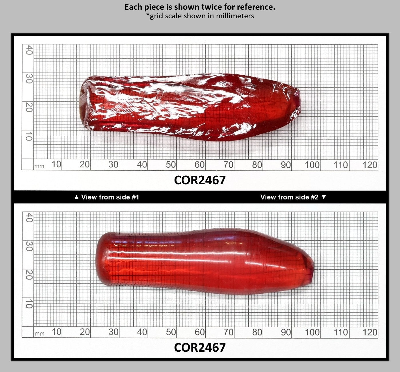 Padparadscha #57 Lab Created Corundum Sapphire Faceting Rough for Gem Cutting - Various Sizes - Split Boule : COR2467