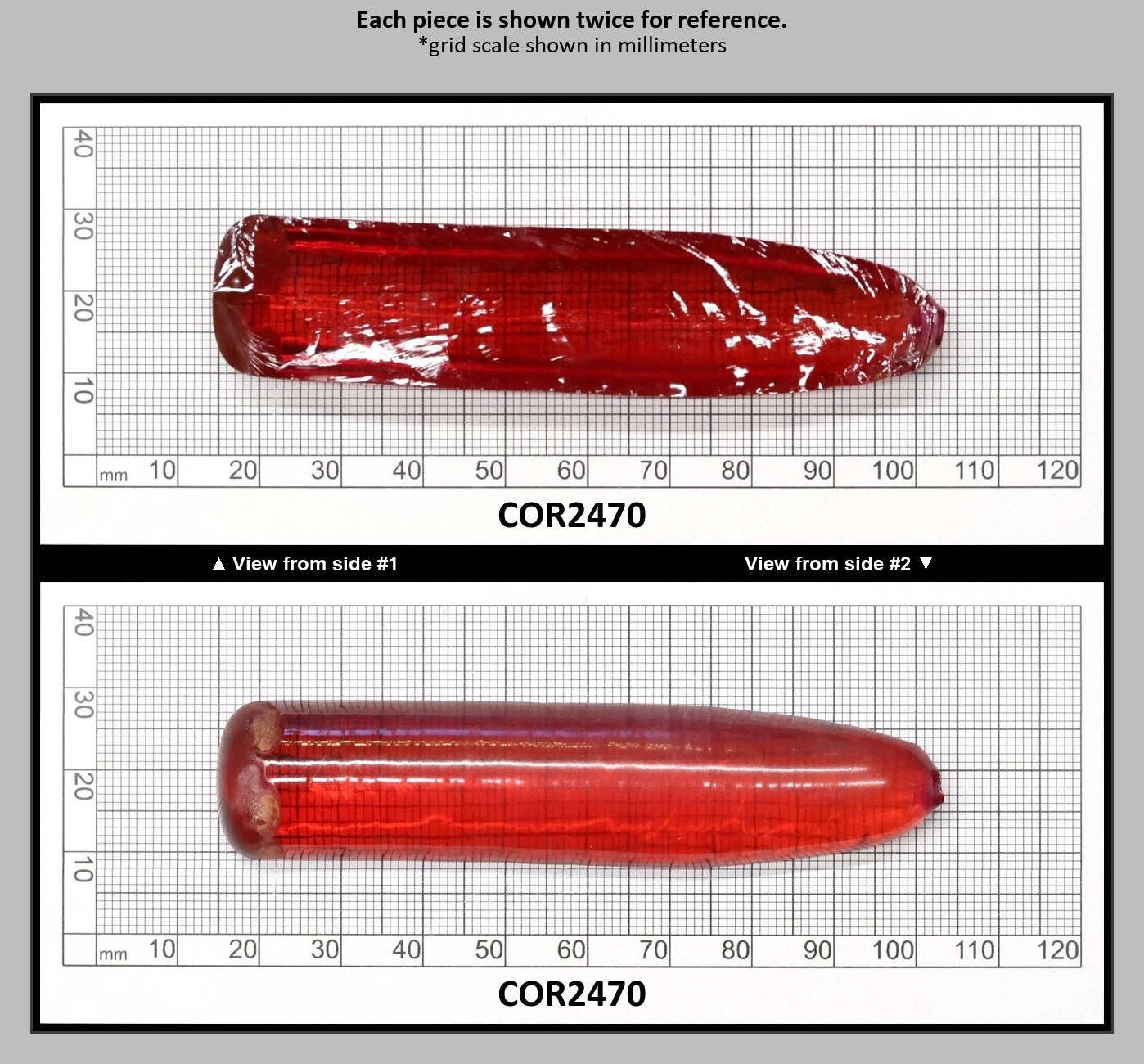Padparadscha #57 Lab Created Corundum Sapphire Faceting Rough for Gem Cutting - Various Sizes - Split Boule : COR2470