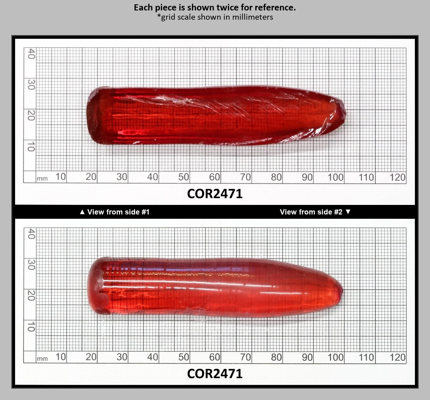Padparadscha #57 Lab Created Corundum Sapphire Faceting Rough for Gem Cutting - Various Sizes - Split Boule : COR2471