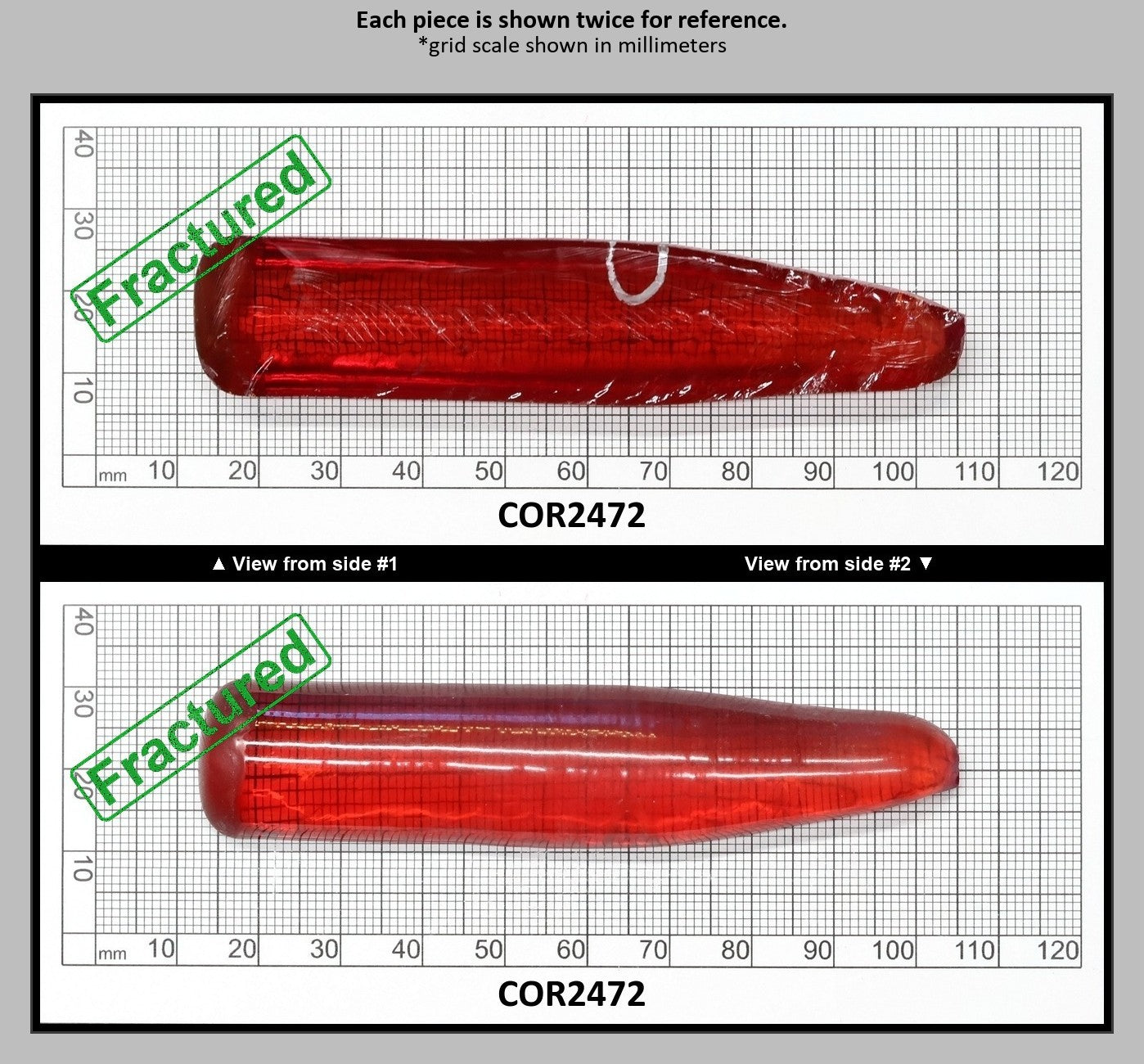 Padparadscha #57 Lab Created Corundum Sapphire Faceting Rough for Gem Cutting - Various Sizes - Split Boule : COR2472