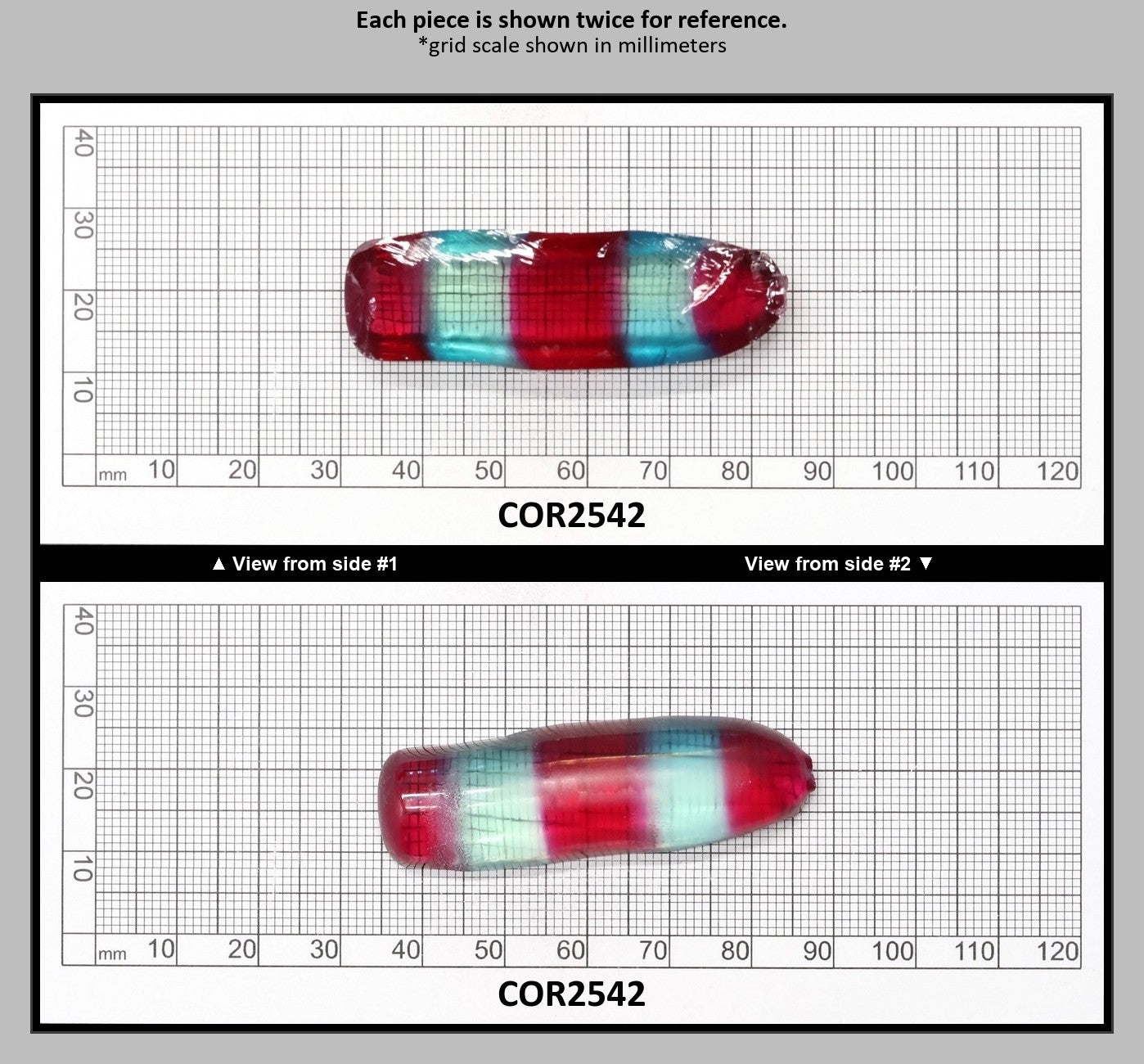 Pink/Paraiba Bi-Color Lab Created Corundum Sapphire Faceting Rough for Gem Cutting - Various Sizes - Split Boule : COR2542