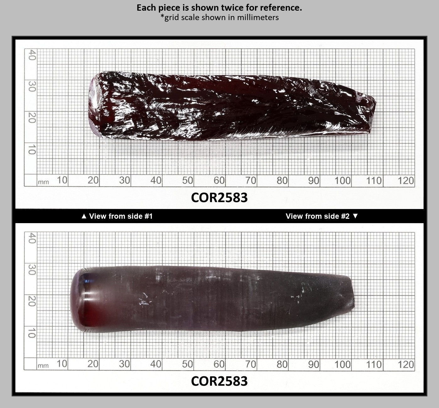 Dark Ruby Red #8 Lab Created Corundum Sapphire Faceting Rough for Gem Cutting - Various Sizes - Split Boule : COR2583