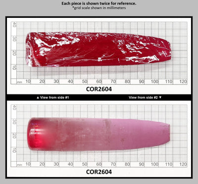 Vivid Pink #3.5 Lab Created Corundum Sapphire Faceting Rough for Gem Cutting - Various Sizes - Split Boule : COR2604