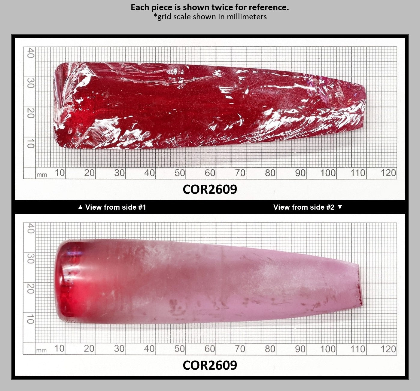 Vivid Pink #3.5 Lab Created Corundum Sapphire Faceting Rough for Gem Cutting - Various Sizes - Split Boule : COR2609
