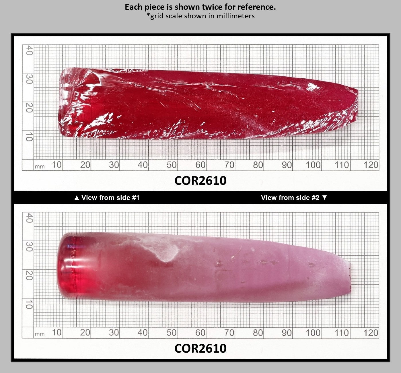 Vivid Pink #3.5 Lab Created Corundum Sapphire Faceting Rough for Gem Cutting - Various Sizes - Split Boule : COR2610