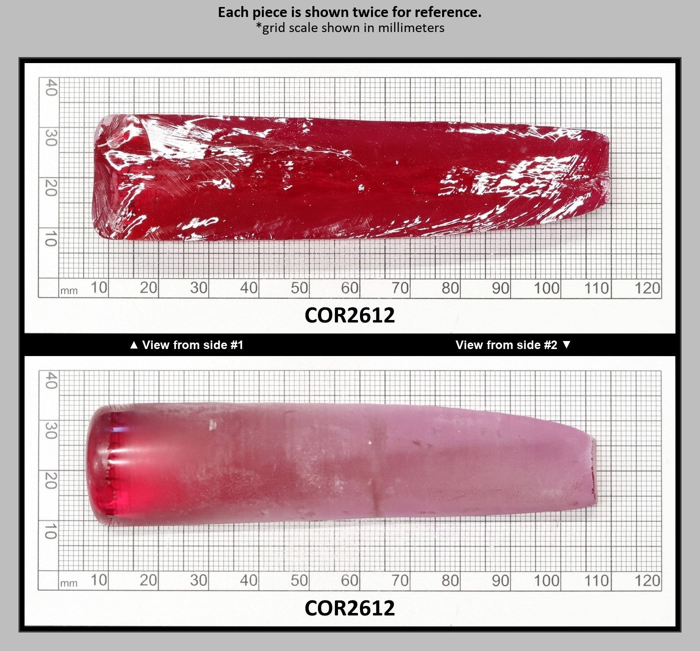 Vivid Pink #3.5 Lab Created Corundum Sapphire Faceting Rough for Gem Cutting - Various Sizes - Split Boule : COR2612