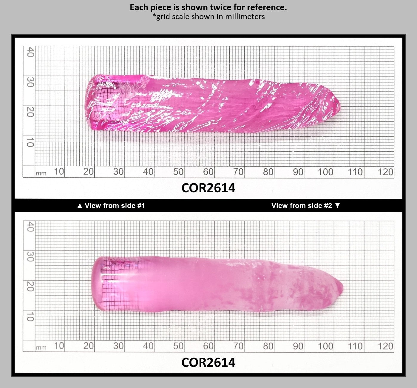 Light Bright Pink #2 Lab Created Corundum Sapphire Faceting Rough for Gem Cutting - Various Sizes - Split Boule : COR2614