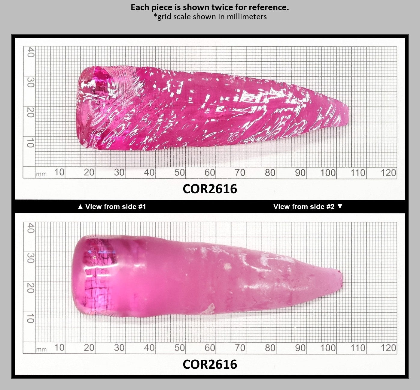 Light Bright Pink #2 Lab Created Corundum Sapphire Faceting Rough for Gem Cutting - Various Sizes - Split Boule : COR2616