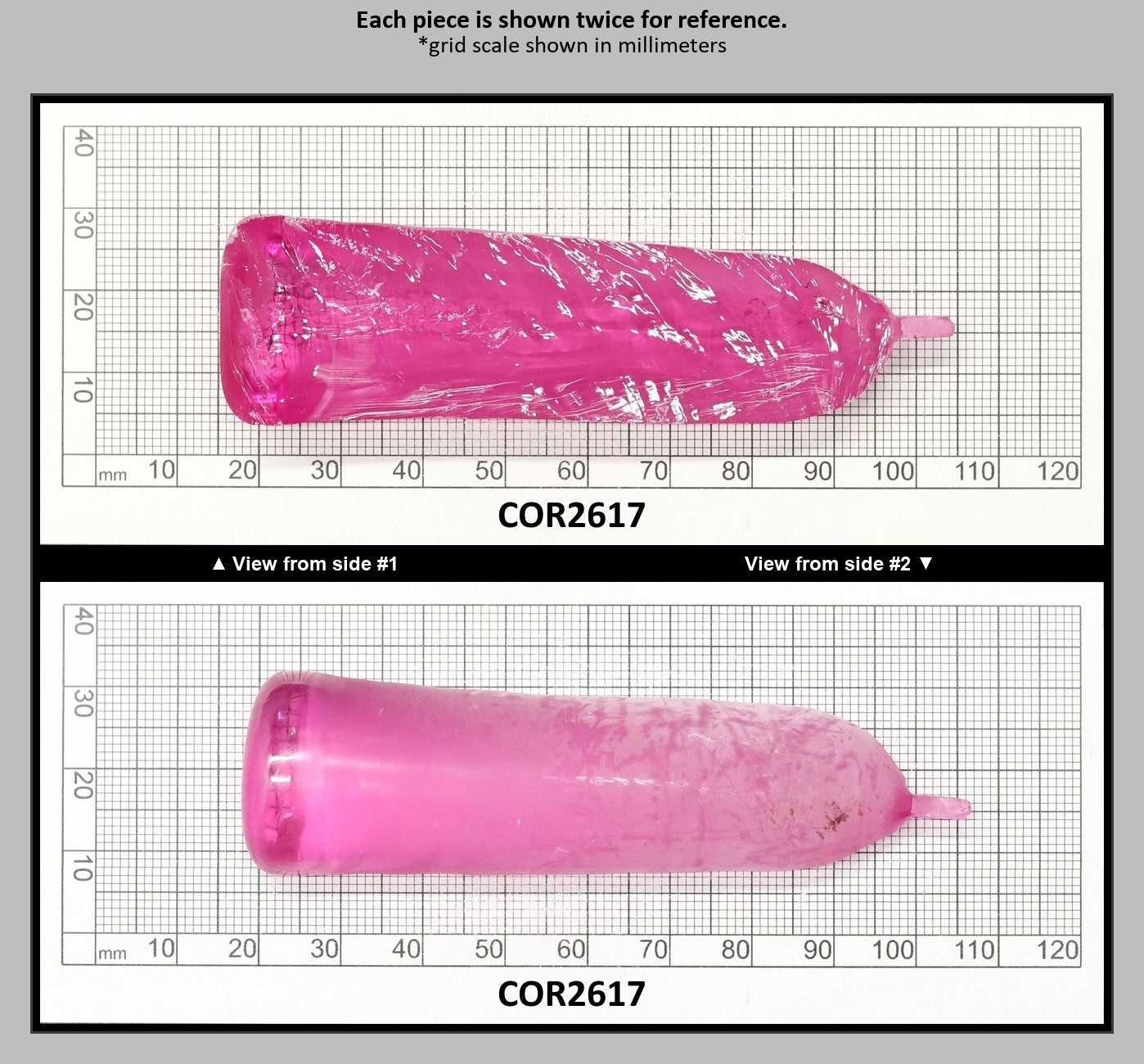 Light Bright Pink #2 Lab Created Corundum Sapphire Faceting Rough for Gem Cutting - Various Sizes - Split Boule : COR2617