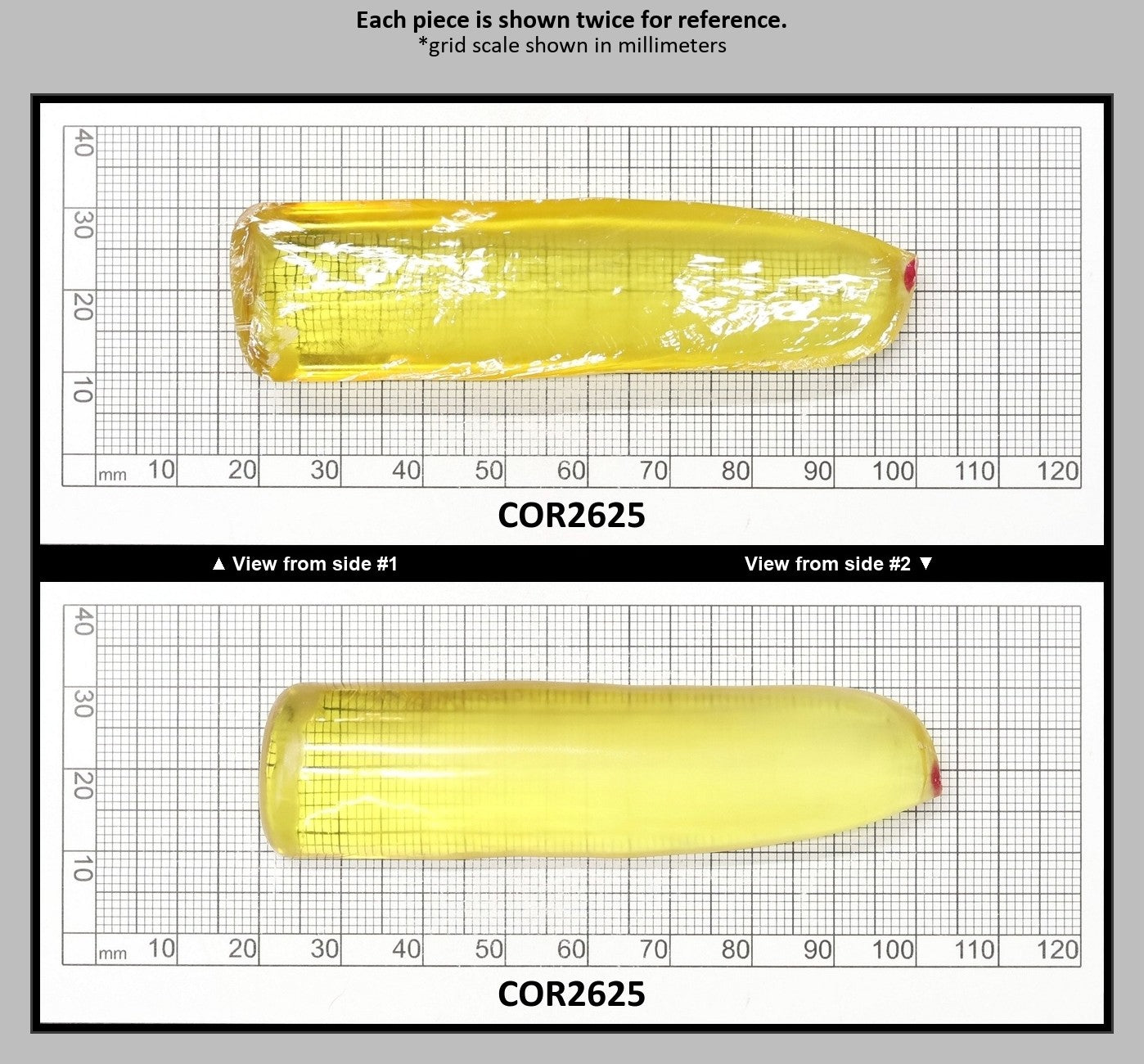Yellow Topaz #20 Lab Created Corundum Sapphire Faceting Rough for Gem Cutting - Various Sizes - Split Boule : COR2625