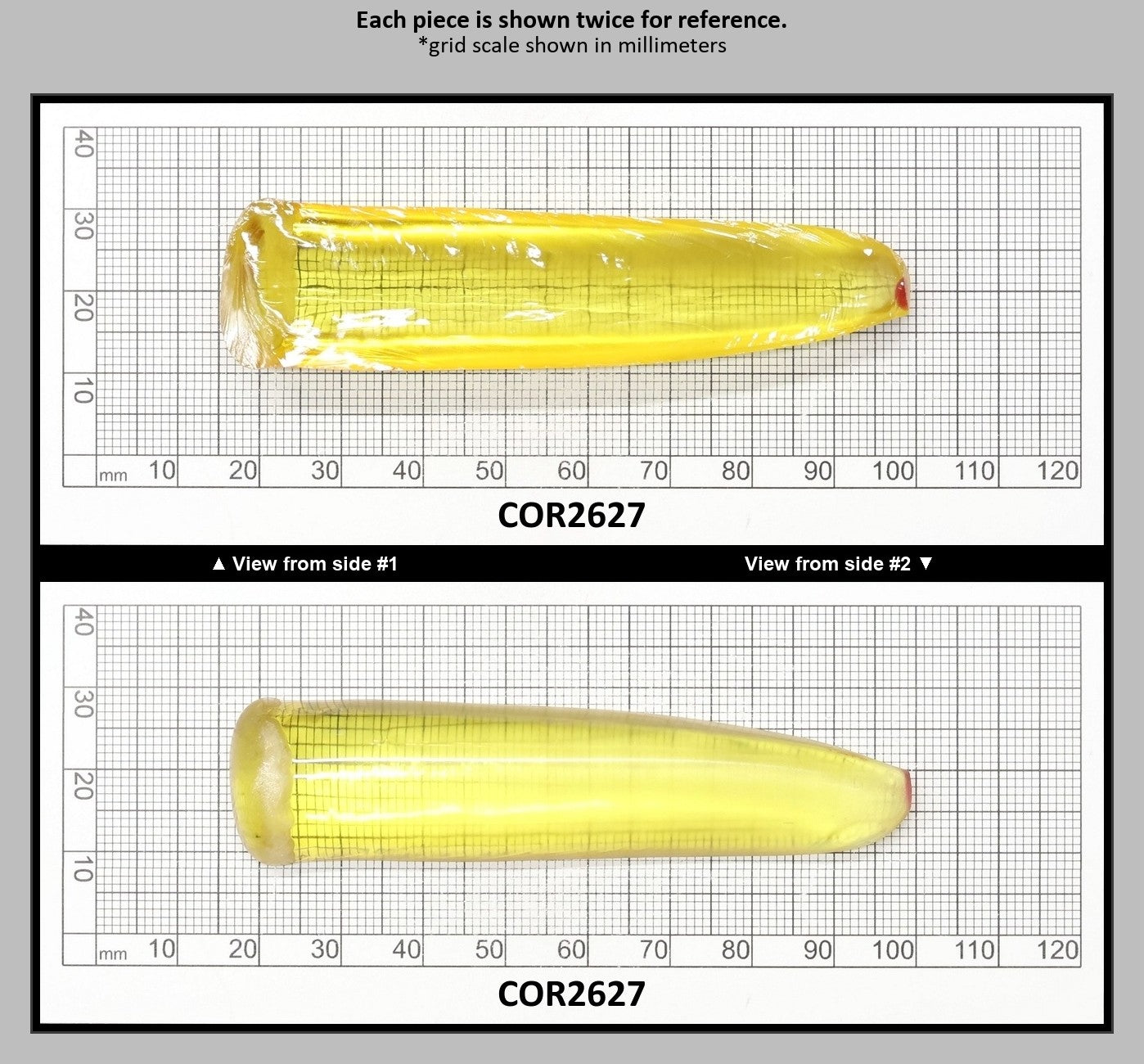Yellow Topaz #20 Lab Created Corundum Sapphire Faceting Rough for Gem Cutting - Various Sizes - Split Boule : COR2627