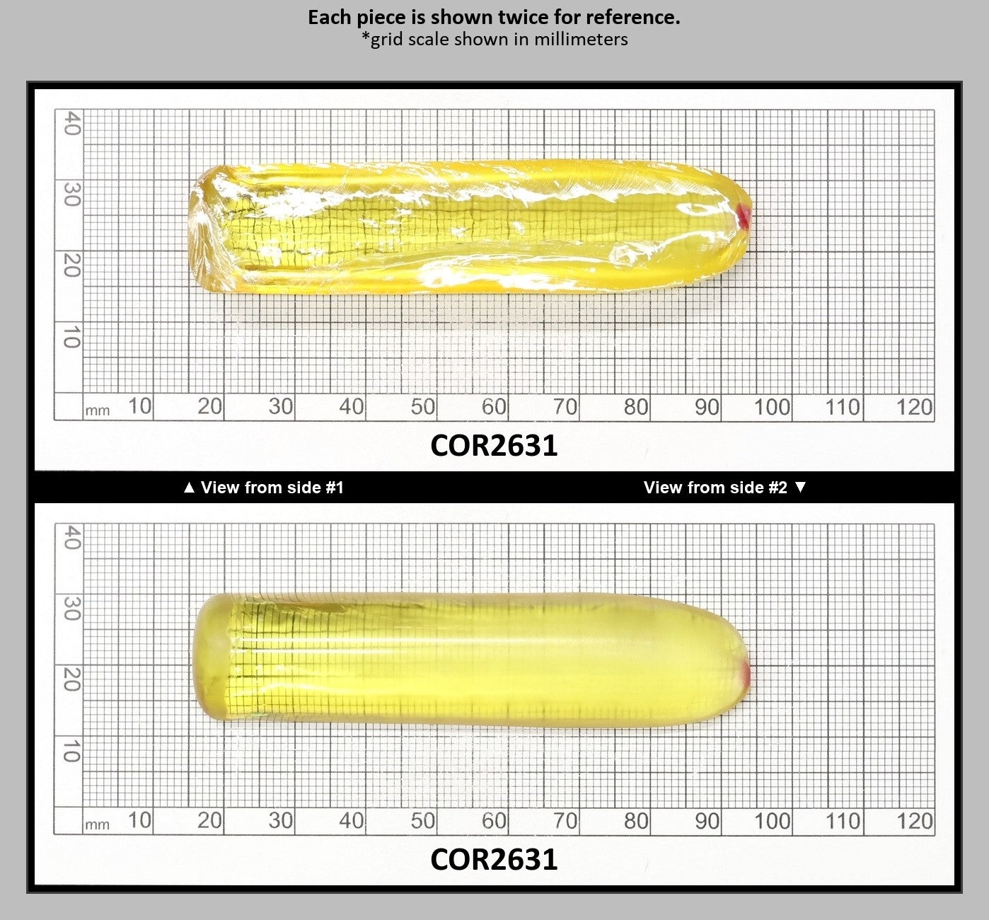 Yellow Topaz #20 Lab Created Corundum Sapphire Faceting Rough for Gem Cutting - Various Sizes - Split Boule : COR2631