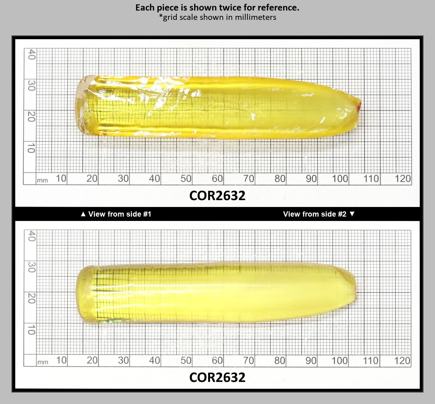 Yellow Topaz #20 Lab Created Corundum Sapphire Faceting Rough for Gem Cutting - Various Sizes - Split Boule : COR2632