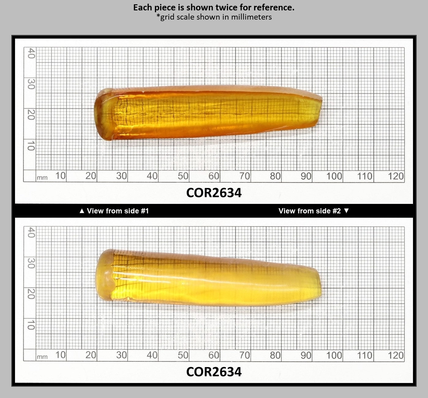Yellow #21 Lab Created Corundum Sapphire Faceting Rough for Gem Cutting - Various Sizes - Split Boule : COR2634