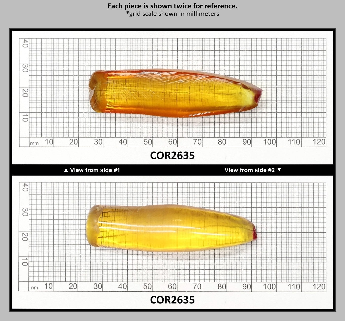 Yellow #21 Lab Created Corundum Sapphire Faceting Rough for Gem Cutting - Various Sizes - Split Boule : COR2635